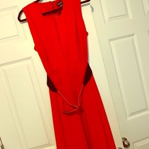 NWT Red dress with attached belt